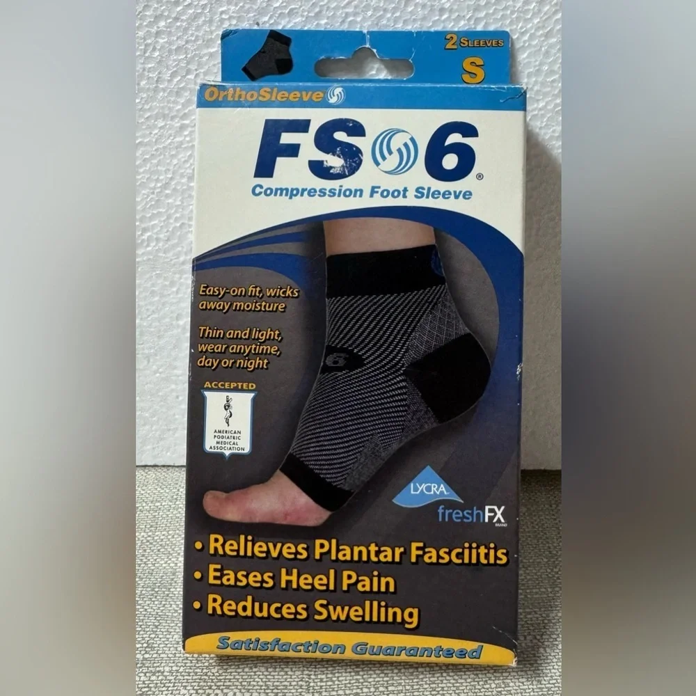 FSO6 Black & Gray Ankle Compression Sleeves for Women Size Small